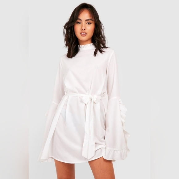 NWT Boho High Neck Wide Sleeve Shift Dress - Picture 2 of 8